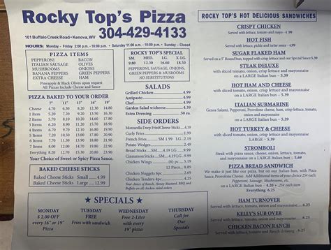 kenova rocky tops|rocky tops pizza kenova wv.